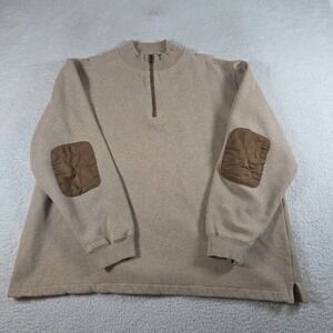 Woolrich 1/4 Zip Sweatshirt Mens Size 2XL Long Sleeve Patch Elbow Mock Neck